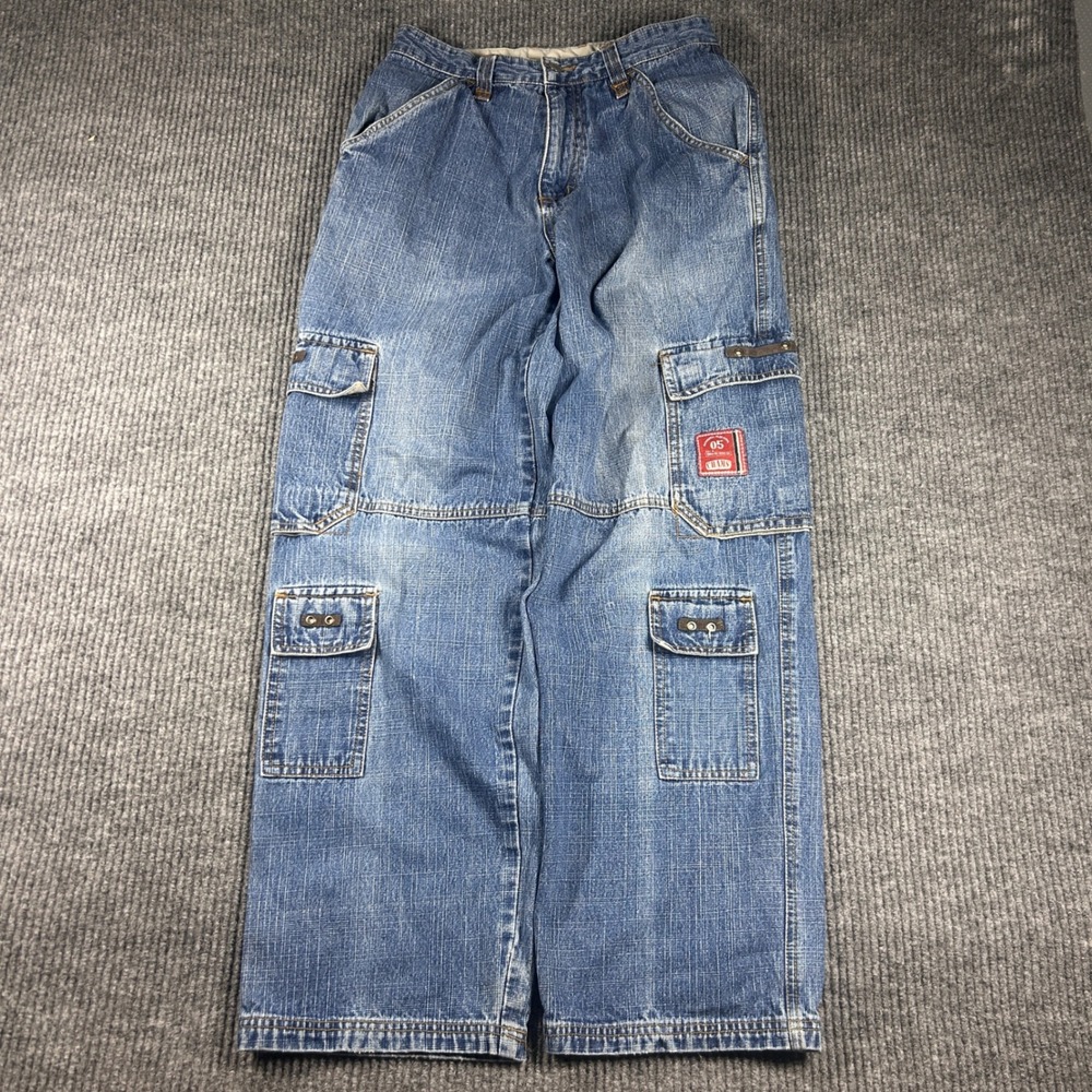 Men's Blue Cargo Denim Pants